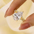 Louily Split Shank Unique Pear Cut Engagement Ring In Sterling Silver - louilyjewelry