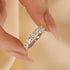 Unique Asscher Cut Wedding Band In Sterling Silver - louilyjewelry