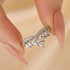 Crown Shaped Curved Design Thin Stacking Wedding Band In Sterling Silver - louilyjewelry