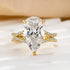 Louily Split Shank Unique Pear Cut Engagement Ring In Sterling Silver - louilyjewelry