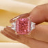 Luxurious Yellow/Pink Stone Radiant Cut Three Stone Engagement Ring In Sterling Silver - louilyjewelry