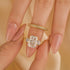 Louily Luxurious Radiant Cut & Heart Cut Three Stone Wedding Set In Sterling Silver - louilyjewelry
