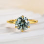 Louily Moissanite Classic Round Cut Paraiba Tourmaline Engagement Ring - louilyjewelry