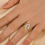 3PC Marquise Cut Yellow Gold Wedding Ring Set With Vintage Wedding Bands - louilyjewelry
