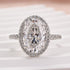 Louily Exquisite Moissanite 4.0 Carat Halo Oval Cut Engagement Ring In Sterling Silver - louilyjewelry