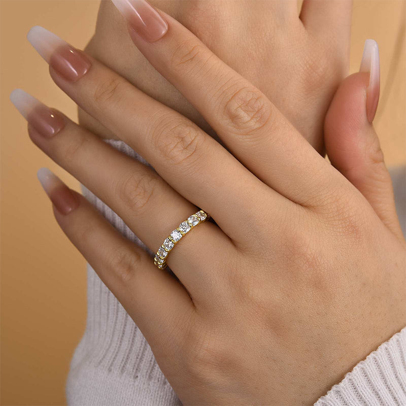 Louily Stunning Cushion Cut Women's Wedding Band In Sterling Silver - louilyjewelry