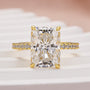 Louily Enchanting Moissanite 4.5 Carat Yellow Gold Radiant Cut Engagement Ring - louilyjewelry