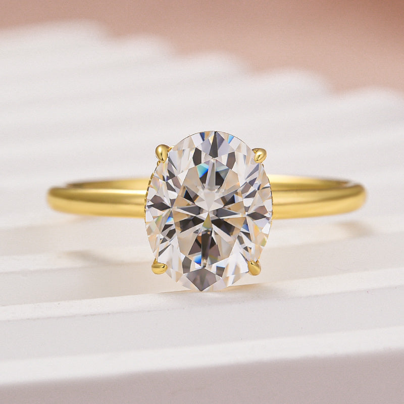 Louily Sparkle Moissanite 2.0 Carat Oval Cut Engagement Ring In Sterling Silver - louilyjewelry