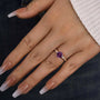 Louily Rose Gold Twist Round Cut Amethyst Purple Promise Ring For Her - louilyjewelry