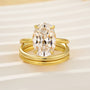 S925 3PC 4.5Ct Solitaire Oval Cut Wedding Ring Sets - louilyjewelry
