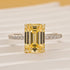 3.5Ct Emerald Cut Yellow Two-Tone Engagement Ring In Sterling Silver - louilyjewelry