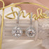 Moissanite 2.0Ct Classic Halo Round Cut Drop Earrings In Sterling Silver - louilyjewelry