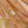 S925 3PC 4.5Ct Solitaire Oval Cut Wedding Ring Sets - louilyjewelry