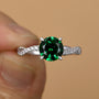 Louily Twist Round Cut Emerald Green Engagement Ring In Sterling Silver - louilyjewelry