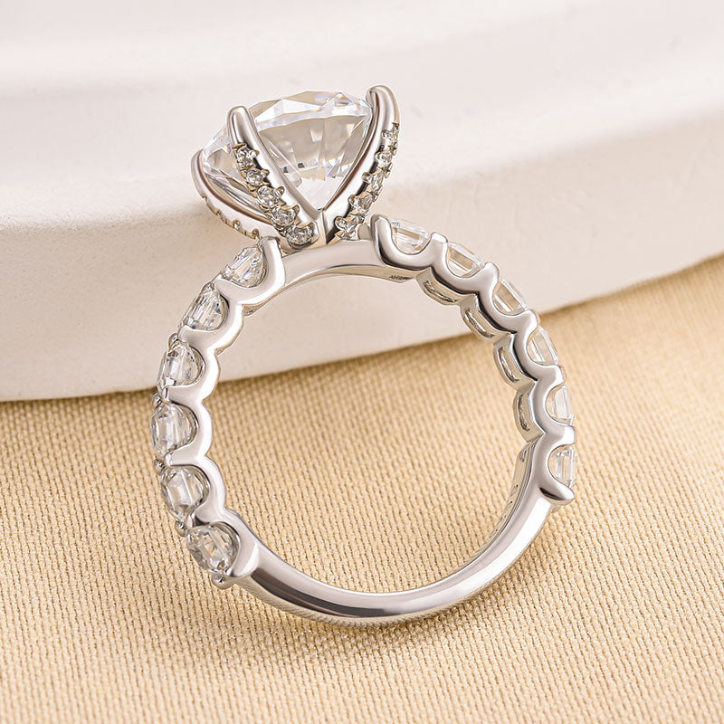 Louily Luxury 4.0Ct Round Cut Engagement Ring - louilyjewelry