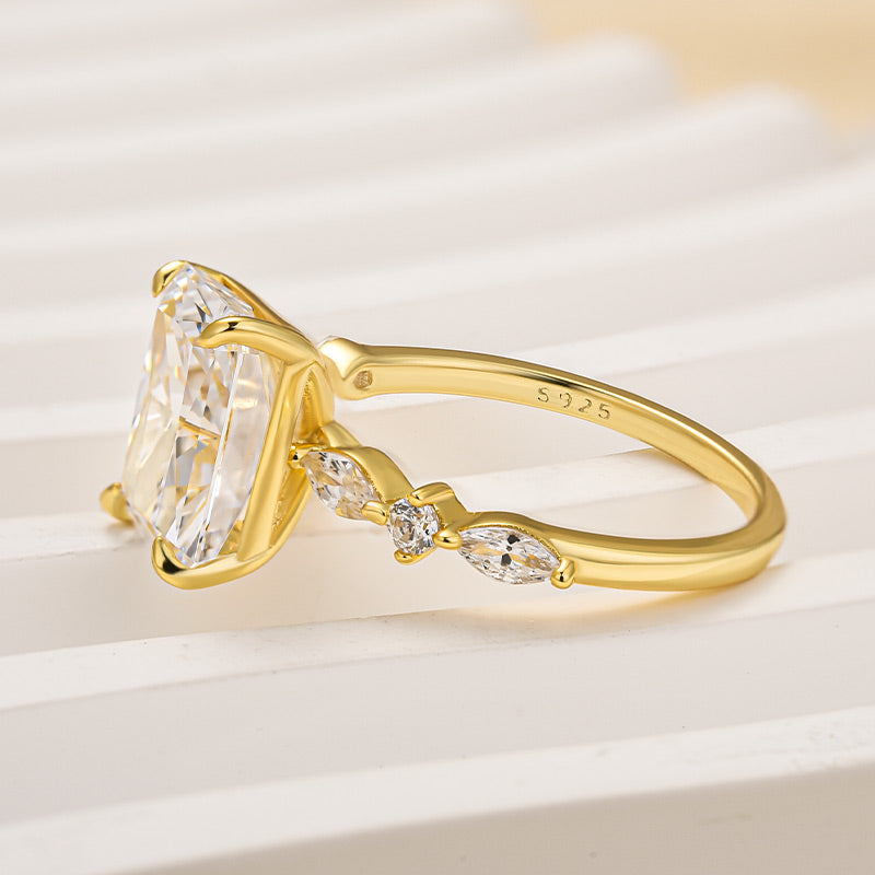 Louily Sparkle Radiant Cut Engagement Ring For Women In Sterling Silver - louilyjewelry