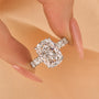 Louily Gorgeous Elongated Crushed Ice Cushion Cut Engagement Ring - louilyjewelry