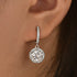 Moissanite 2.0Ct Classic Halo Round Cut Drop Earrings In Sterling Silver - louilyjewelry