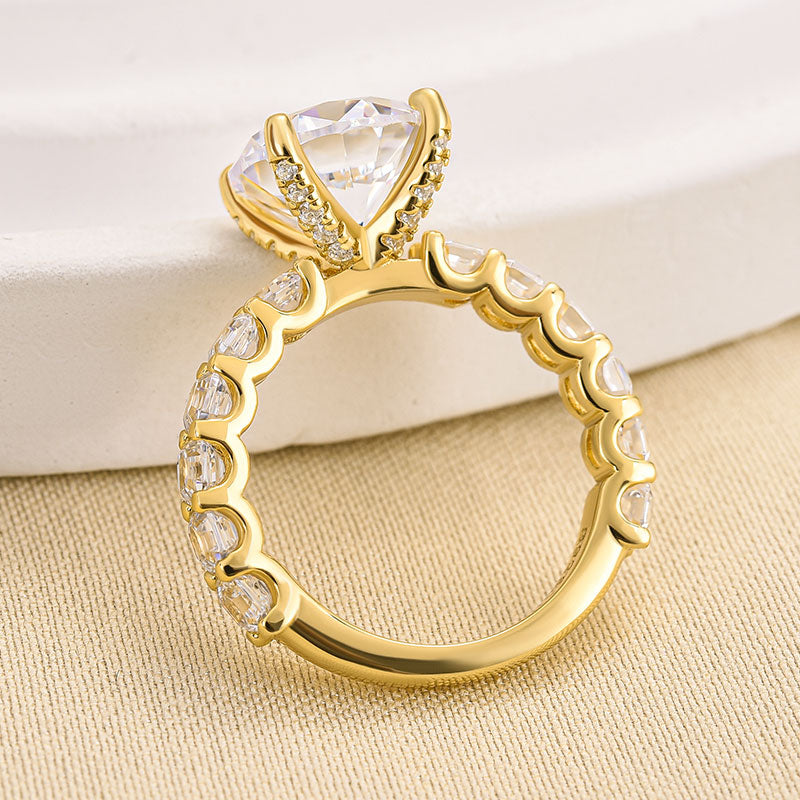 Louily Luxury 4.0Ct Round Cut Engagement Ring - louilyjewelry