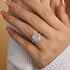 Louily Luxurious Halo Cushion Cut Simulated Diamond Engagement Ring In Sterling Silver - louilyjewelry