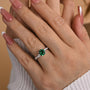 Louily Twist Round Cut Emerald Green Engagement Ring In Sterling Silver - louilyjewelry