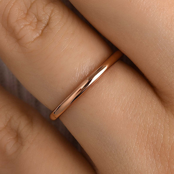 Louily Simple Wedding Band For Women In Sterling Silver