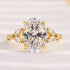 Louily Sparkle Five Stone Yellow Gold Oval Cut Engagement Ring In Sterling Silver - louilyjewelry