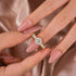 Moissanite 2.0 Ct Round Cut Down Pavé Engagement Ring - louilyjewelry
