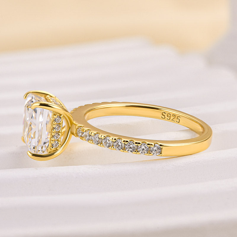 Louily Sparkle Square Princess Cut Engagement Ring For Women In Sterling Silver - louilyjewelry