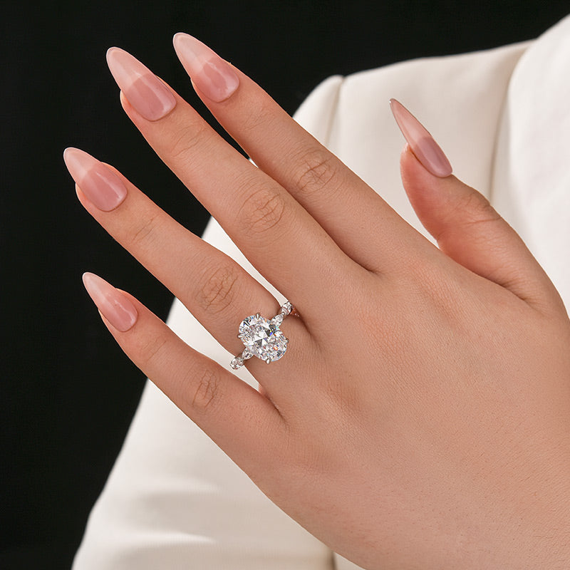 4.5Ct Oval Cut Engagement Ring Promise Ring For Her