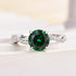 Louily Twist Round Cut Emerald Green Engagement Ring In Sterling Silver - louilyjewelry