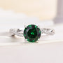 Louily Twist Round Cut Emerald Green Engagement Ring In Sterling Silver - louilyjewelry