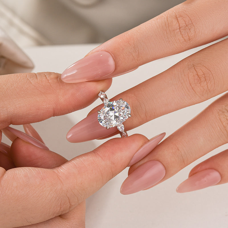 4.5Ct Oval Cut Engagement Ring Promise Ring For Her