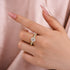 Moissanite 2.0 Ct Round Cut Down Pavé Engagement Ring - louilyjewelry
