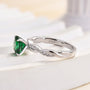 Louily Twist Round Cut Emerald Green Engagement Ring In Sterling Silver - louilyjewelry