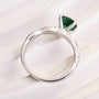 Louily Twist Round Cut Emerald Green Engagement Ring In Sterling Silver - louilyjewelry