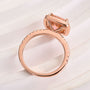 Louily Rose Gold Cushion Cut Synthetic Morganite Halo Engagement Ring - louilyjewelry