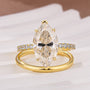 4.0Ct Marquise Cut Yellow Gold Moissanite Diamond Wedding Ring Set - louilyjewelry