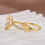 4.0Ct Marquise Cut Yellow Gold Moissanite Diamond Wedding Ring Set - louilyjewelry