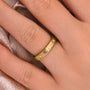 Louily Moissanite Round Cut Yellow Gold Wide Wedding Band - louilyjewelry