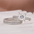 2.0Ct Princess Cut Pavé White Gold Moissanite Diamond Wedding Ring - louilyjewelry