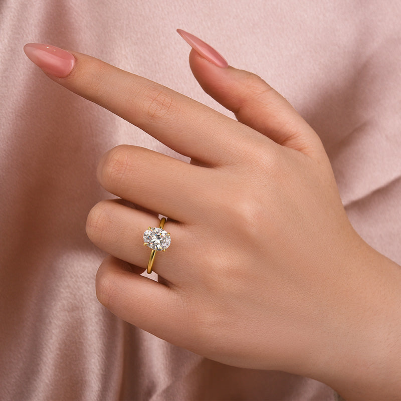 Louily Sparkle Moissanite 2.0 Carat Oval Cut Engagement Ring In Sterling Silver - louilyjewelry