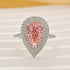 3.5 Carat Double Halo Pear Cut Engagement Ring Travel Ring - louilyjewelry