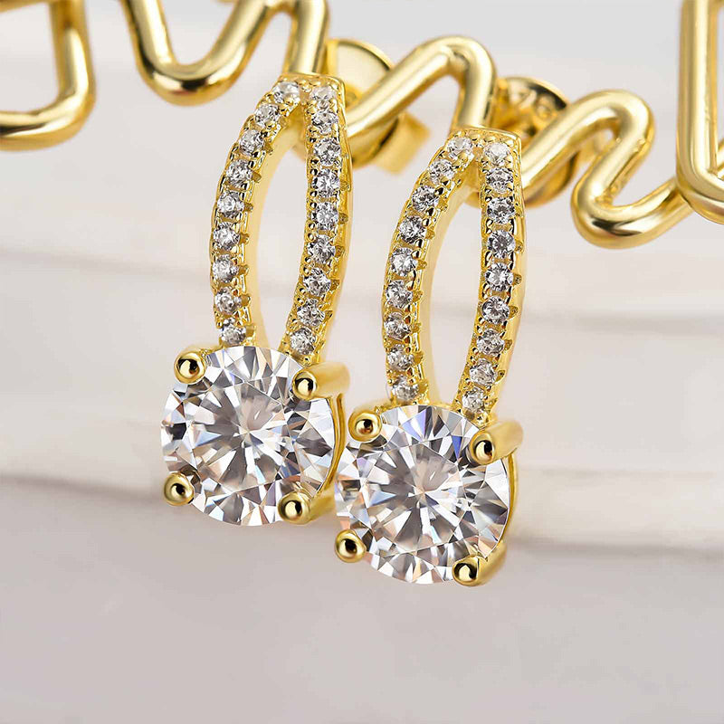 Louily Moissanite Round Cut Stud Earrings - louilyjewelry