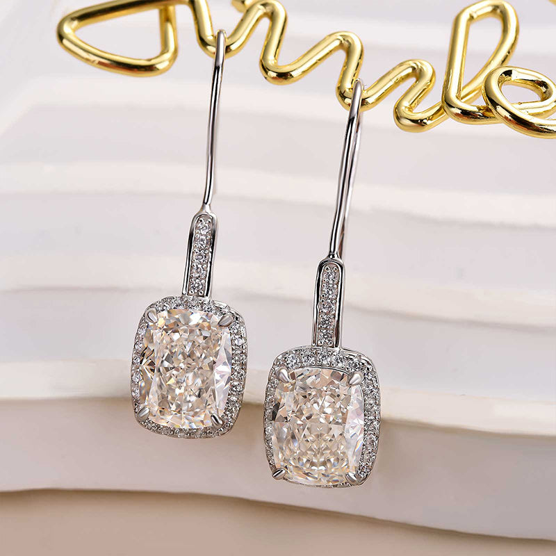 Louily Special Halo Cushion Cut Women's Earrings - louilyjewelry