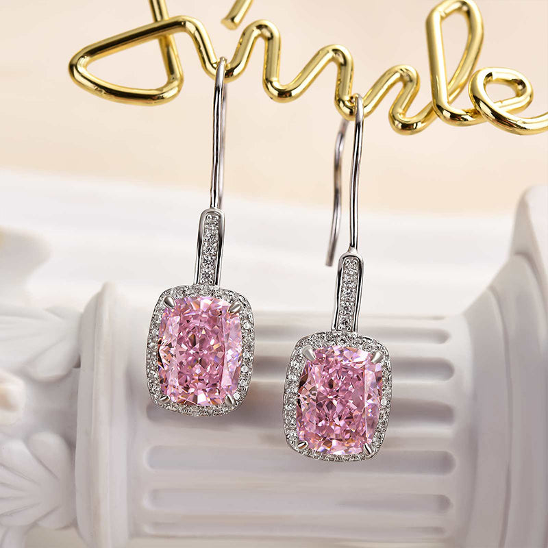 Louily Special Halo Cushion Cut Women's Earrings - louilyjewelry