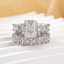 3.5Ct Luxe Radiant Cut Engagement Ring Travel Ring With Radiant Cut Wedding Band - louilyjewelry