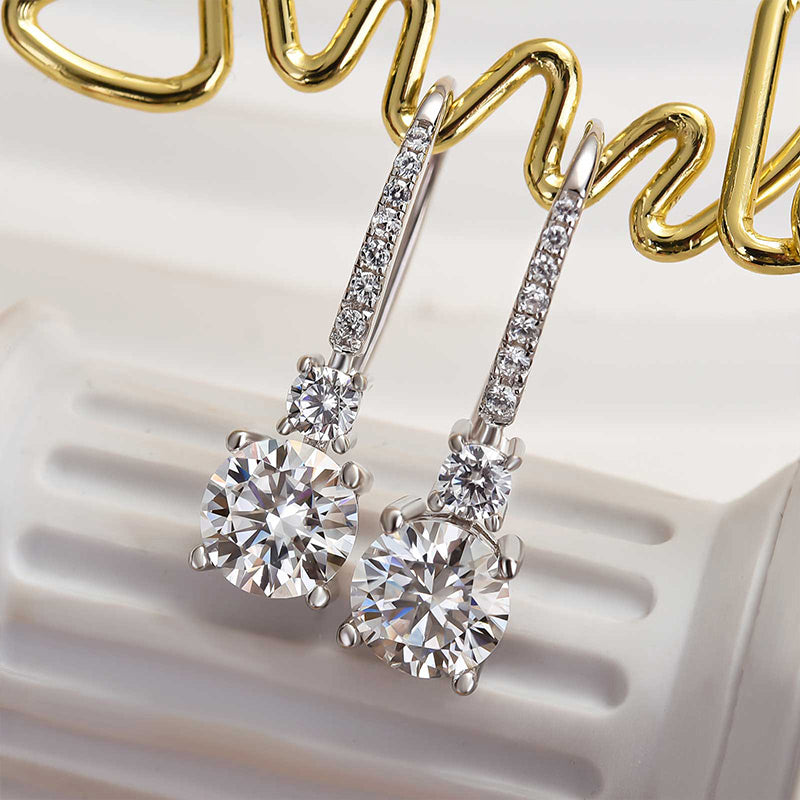 Louily Moissanite Classic Round Cut Stud Earrings - louilyjewelry