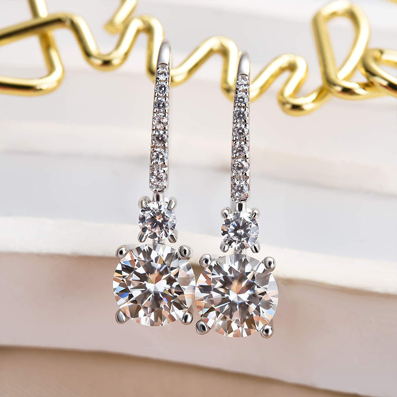 Louily Moissanite Classic Round Cut Stud Earrings - louilyjewelry