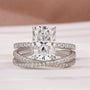 3.5Ct Radiant Cut White Gold Moissanite Diamond Wedding Ring with Criss Cross Band - louilyjewelry